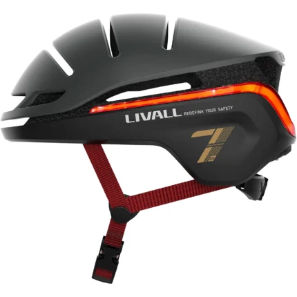 Casco - Livall EVO21, Para patinete y bici, SOS, Luz de posición y freno, Iluminación 360, Intermitentes y Resistente a lluvia, Negro